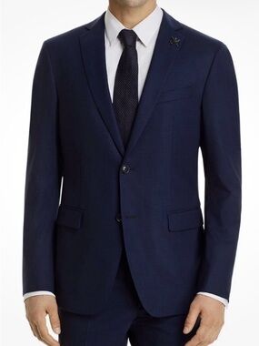 John Varvatos Dark Navy Slim Two-Button Suit Jacket